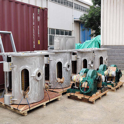 800KW 1T 鉄鋼銅アルミニウムスクラップ用誘導溶解炉